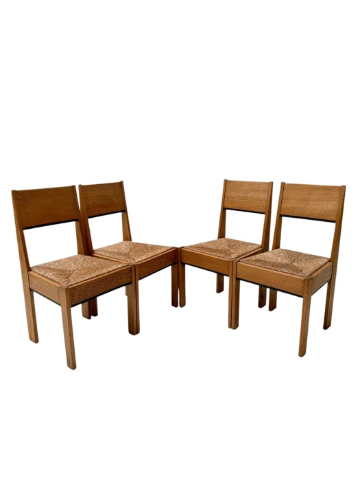 Set of Four Art Deco Modernist Dining Chairs by J.A. Muntendam, 1920s